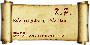 Königsberg Péter névjegykártya